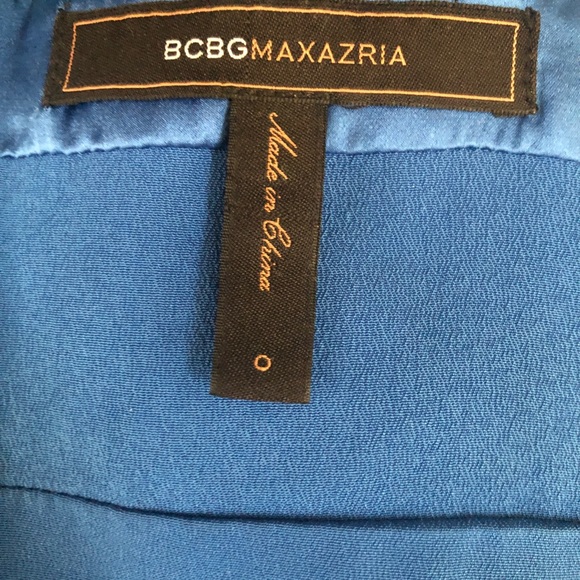 BCBG Maxazria Light Blue Silk Chiffon Sequin Pleated Cocktail Dress | Size 0 - Picture 11 of 12